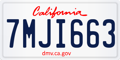 CA license plate 7MJI663