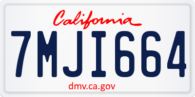 CA license plate 7MJI664