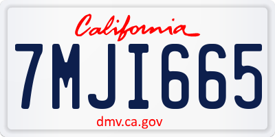 CA license plate 7MJI665