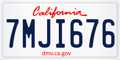 CA license plate 7MJI676