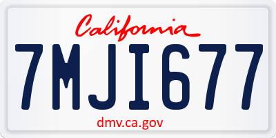 CA license plate 7MJI677