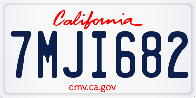 CA license plate 7MJI682