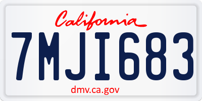 CA license plate 7MJI683