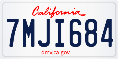 CA license plate 7MJI684