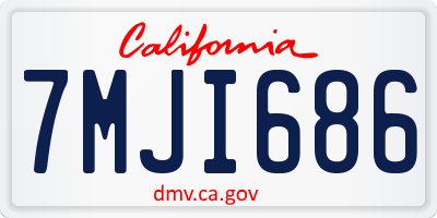 CA license plate 7MJI686