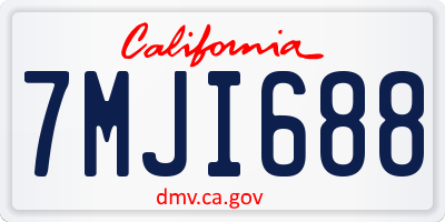 CA license plate 7MJI688
