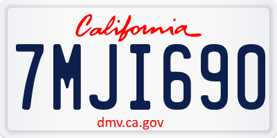 CA license plate 7MJI690