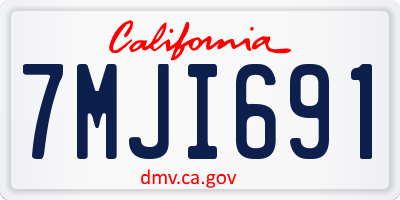 CA license plate 7MJI691