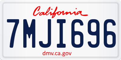 CA license plate 7MJI696