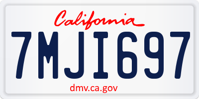 CA license plate 7MJI697