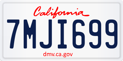 CA license plate 7MJI699