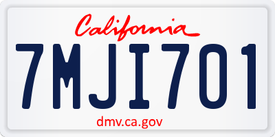 CA license plate 7MJI701