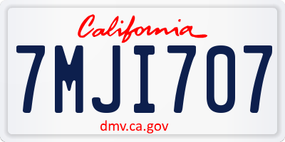 CA license plate 7MJI707
