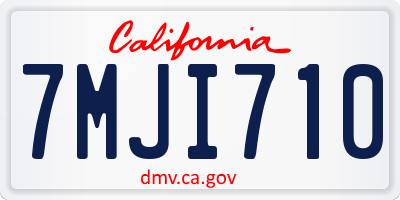 CA license plate 7MJI710