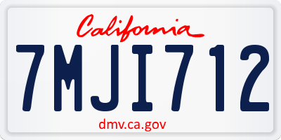 CA license plate 7MJI712