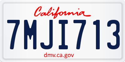 CA license plate 7MJI713