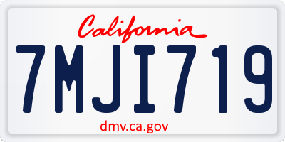 CA license plate 7MJI719