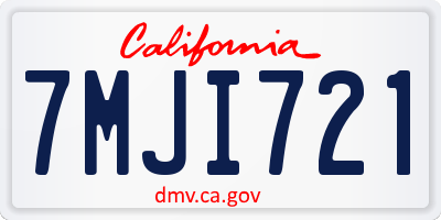 CA license plate 7MJI721
