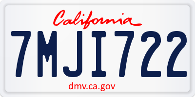 CA license plate 7MJI722
