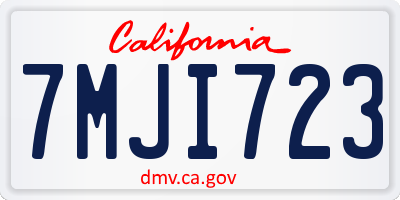 CA license plate 7MJI723