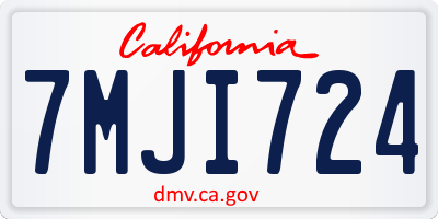 CA license plate 7MJI724