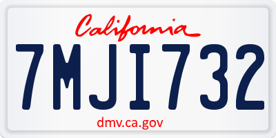 CA license plate 7MJI732