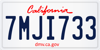 CA license plate 7MJI733