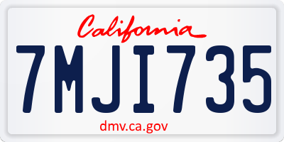 CA license plate 7MJI735