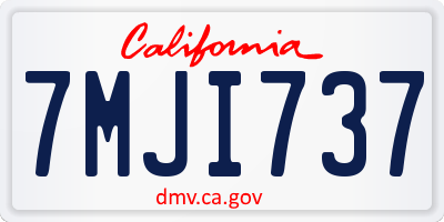 CA license plate 7MJI737
