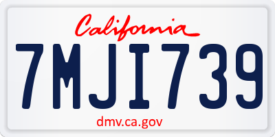 CA license plate 7MJI739