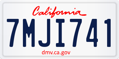 CA license plate 7MJI741