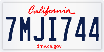 CA license plate 7MJI744