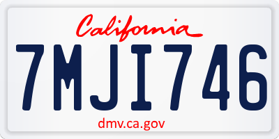 CA license plate 7MJI746