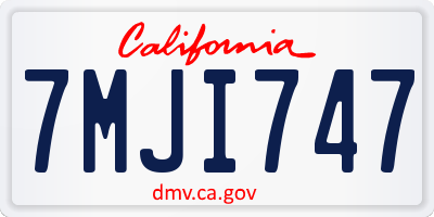 CA license plate 7MJI747