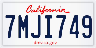 CA license plate 7MJI749