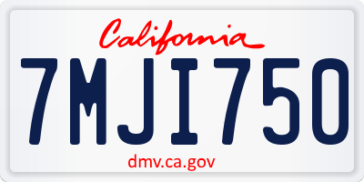 CA license plate 7MJI750