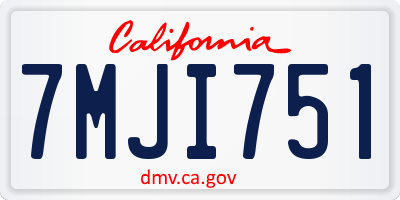 CA license plate 7MJI751