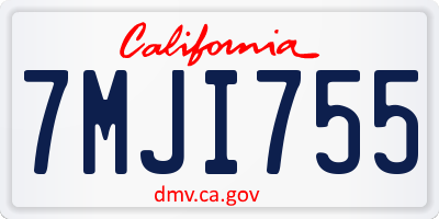 CA license plate 7MJI755