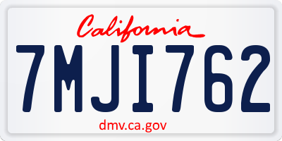CA license plate 7MJI762
