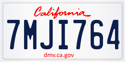 CA license plate 7MJI764