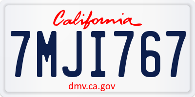 CA license plate 7MJI767
