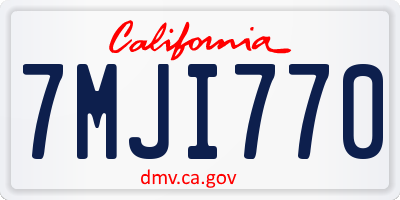 CA license plate 7MJI770