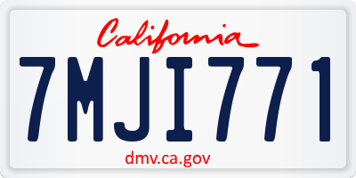 CA license plate 7MJI771