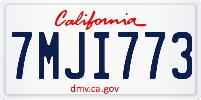CA license plate 7MJI773