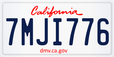 CA license plate 7MJI776