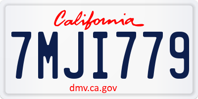 CA license plate 7MJI779
