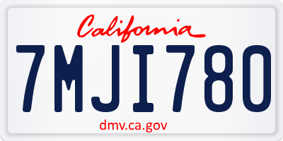 CA license plate 7MJI780
