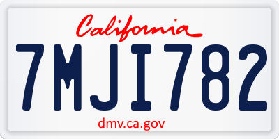 CA license plate 7MJI782
