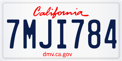 CA license plate 7MJI784