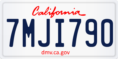 CA license plate 7MJI790